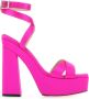 Jimmy Choo Fuchsia Satin Gaia Sandalen - Thumbnail 1