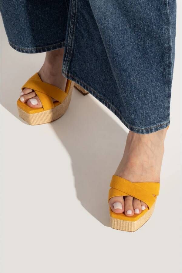 Jimmy Choo Gaia sandalen met plateauzool Geel - Foto 1