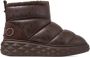 Jimmy Choo Gewatteerde Chocoladebruine Schoenen met Bontafwerking - Thumbnail 1