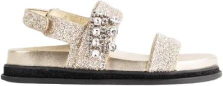 Jimmy Choo Glitter band velcro sandalen