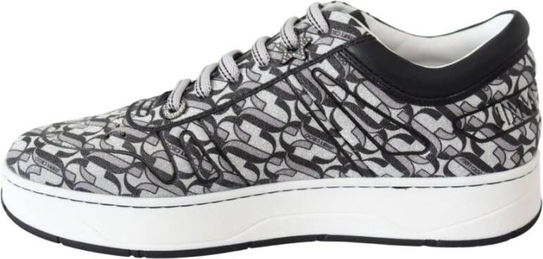 Jimmy Choo Glitter Slip-On Sneakers Zwart en Zilver Black