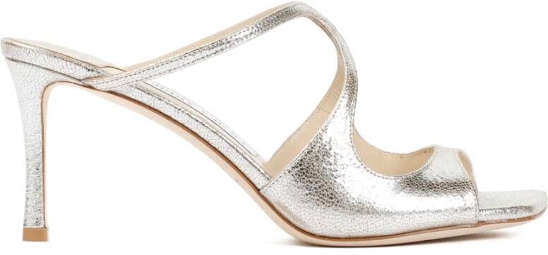 Jimmy Choo Grijze Champagne Leren Anise Sandalen Beige Dames