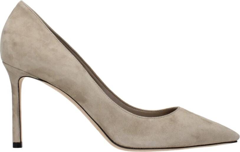 Jimmy Choo Grijze Leren Hoge Hakken Pumps