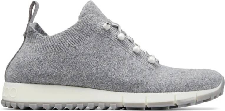 Jimmy Choo Grijze Sneakers met Lurex Details