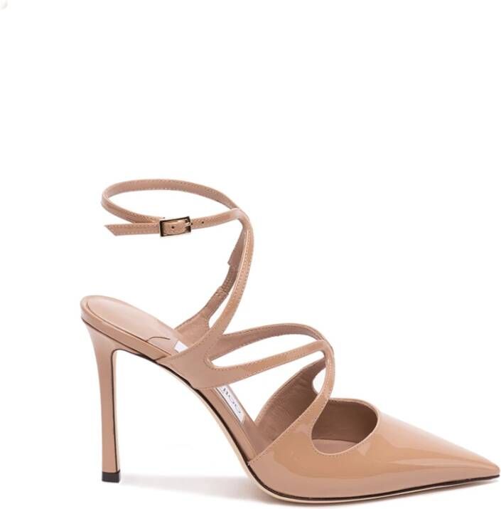 Jimmy Choo Beige Leren Pumps met puntige neus Beige Dames