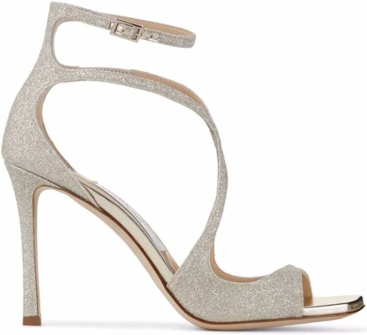 Jimmy Choo Sandalen met Glitterpoeder en Verfijnde Bandjes White Dames