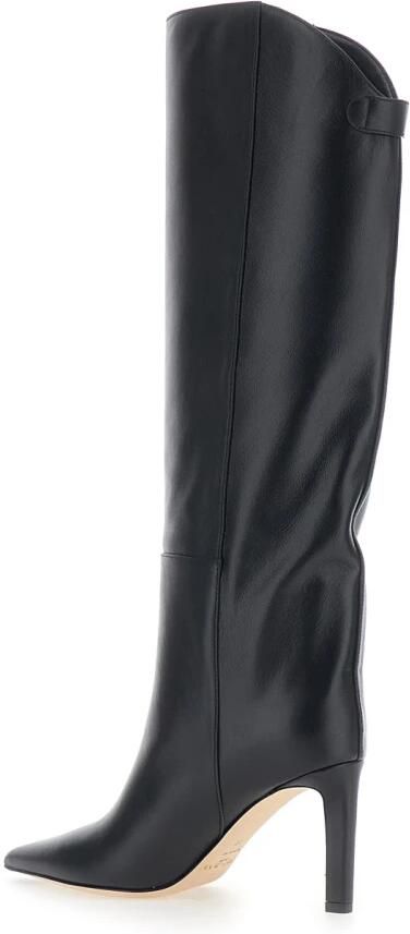 Jimmy Choo Zwarte gladde leren kniehoge laarzen