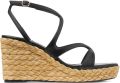 Jimmy Choo Ayla 85 Wedge Sandaal - Zwart