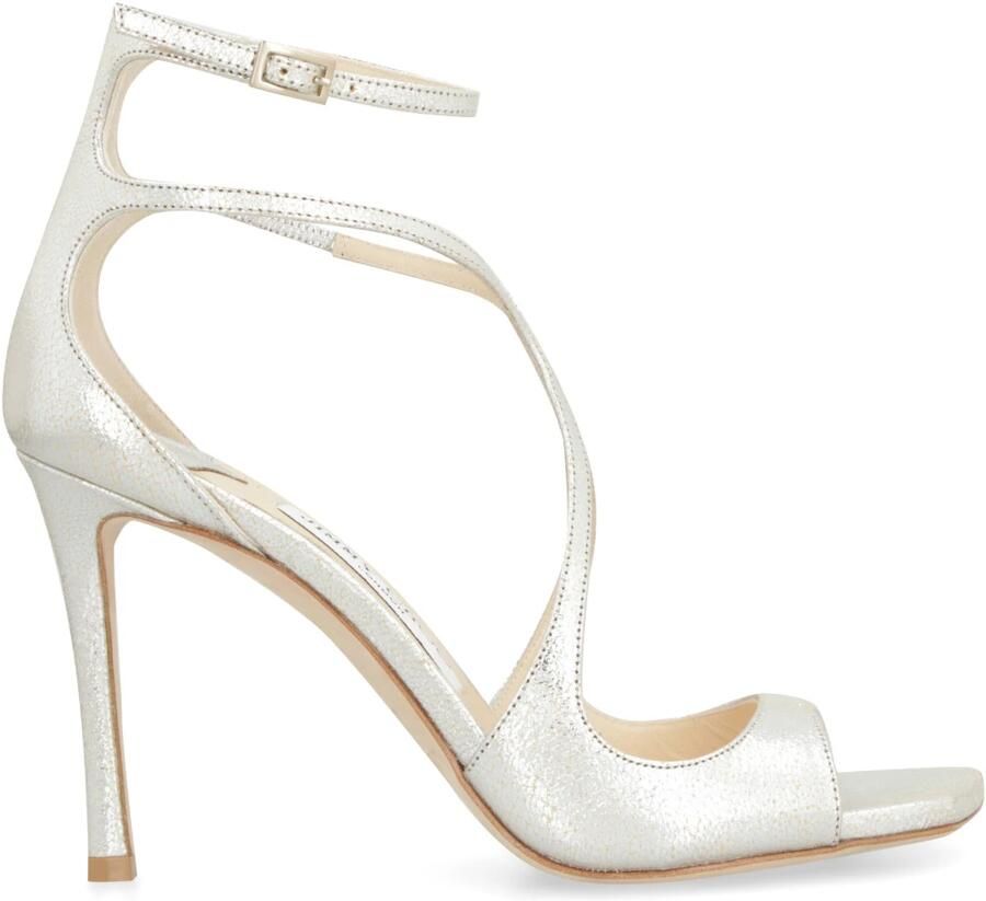 Jimmy Choo Elegante Leren Sandalen met Gevormde Bandjes Beige Dames - Foto 2