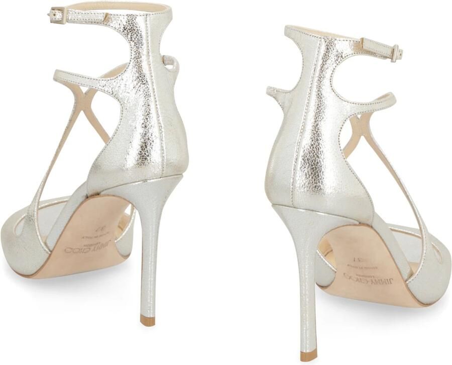 Jimmy Choo Elegante Leren Sandalen met Gevormde Bandjes Beige Dames - Foto 3