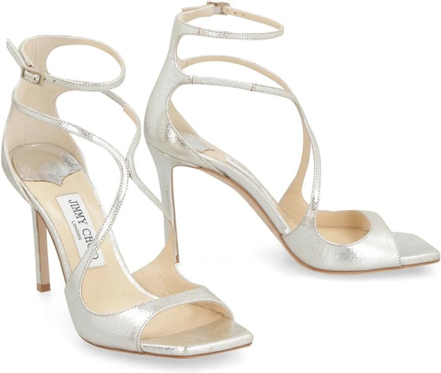 Jimmy Choo Elegante Leren Sandalen met Gevormde Bandjes Beige Dames - Foto 2