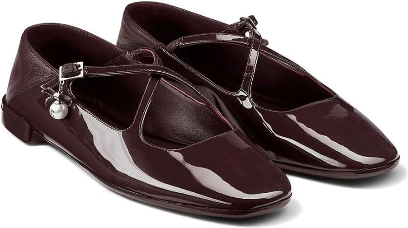 Jimmy Choo Ballerina schoenen in diep merlot
