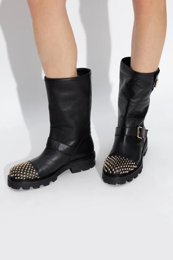 Jimmy Choo Biker II studs enkellaarzen Zwart Dames