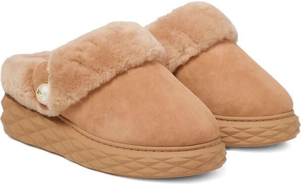 Jimmy Choo Bruine Bont Trim Platform Schoenen