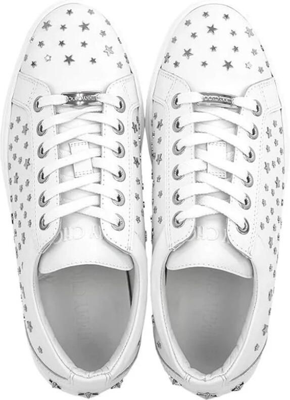 Jimmy Choo Leren sneakers met metalen sterren detail White Heren