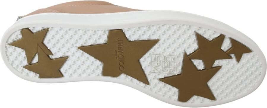 Jimmy Choo Poederroze Leren Sneakers Pink Dames - Foto 2
