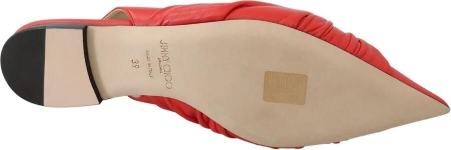 Jimmy Choo Rode leren flats met puntige neus Red Dames