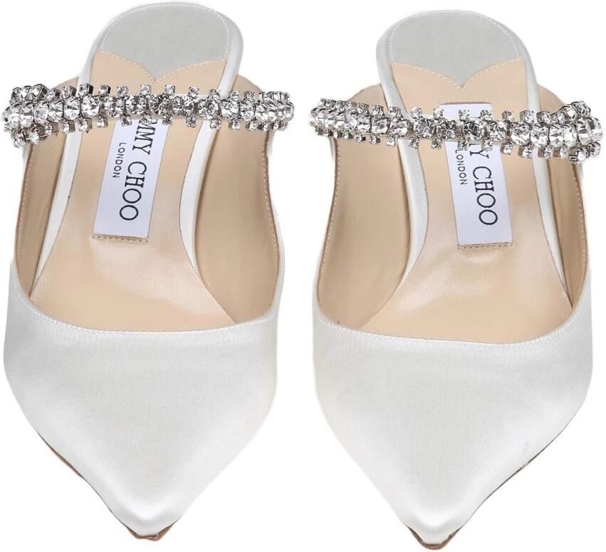 Jimmy Choo Crystal Band Ivory Satin Muiltjes - Foto 2