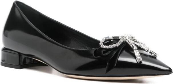 Jimmy Choo Crystal Bow Pointed Toe Flat - Foto 3