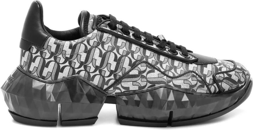 Jimmy Choo Diamond JC Monogram Glitter Leather Sneakers - Foto 2