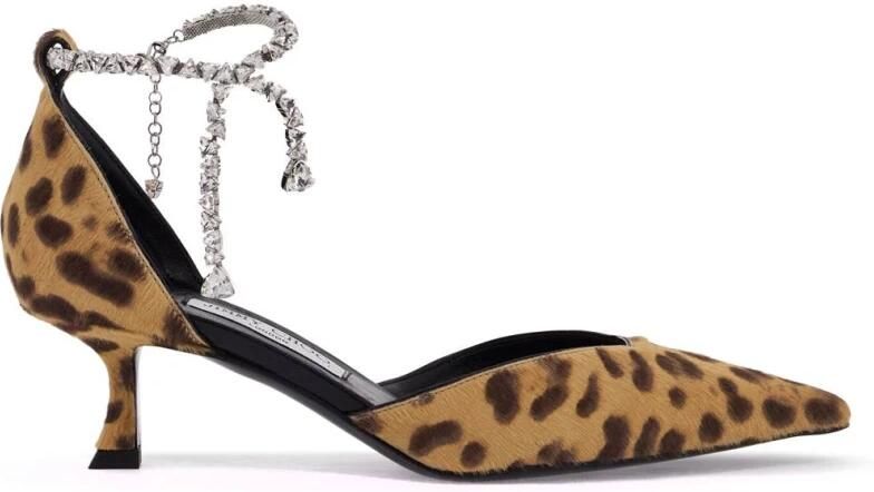 Jimmy Choo Dierenprint Kristal Enkelband Hakken