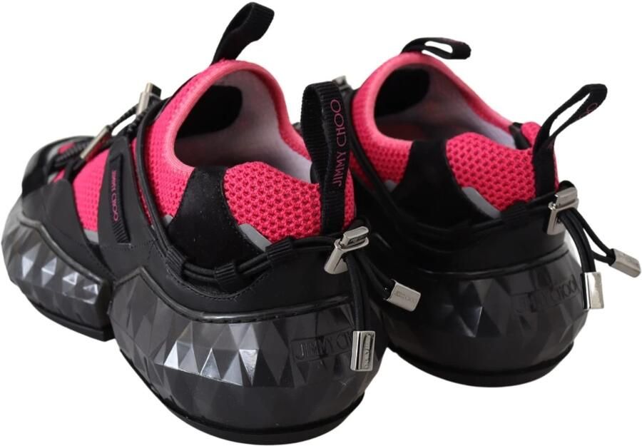Jimmy Choo Black Pink Diamond Trail F EHL Bubble Sneakers