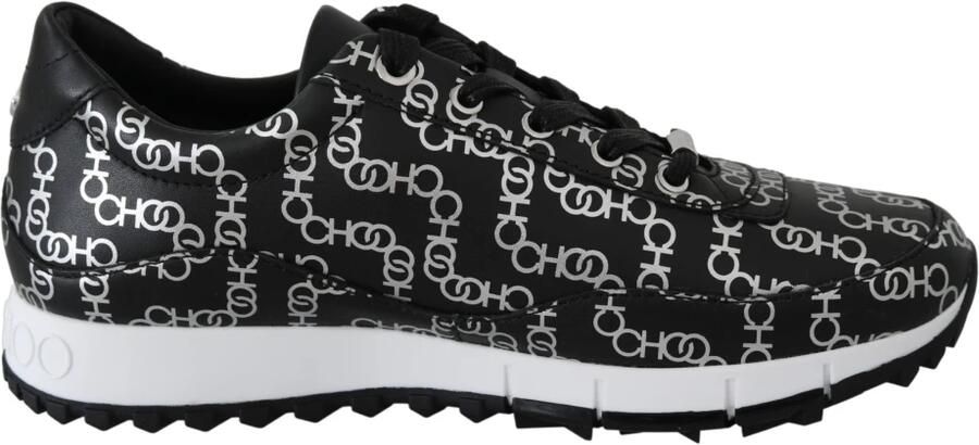 Jimmy Choo Zwarte Zilveren Monza Sneakers van Leer Black Dames - Foto 2