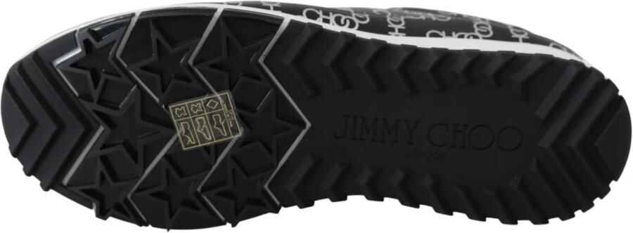 Jimmy Choo Zwarte Zilveren Monza Sneakers van Leer Black Dames