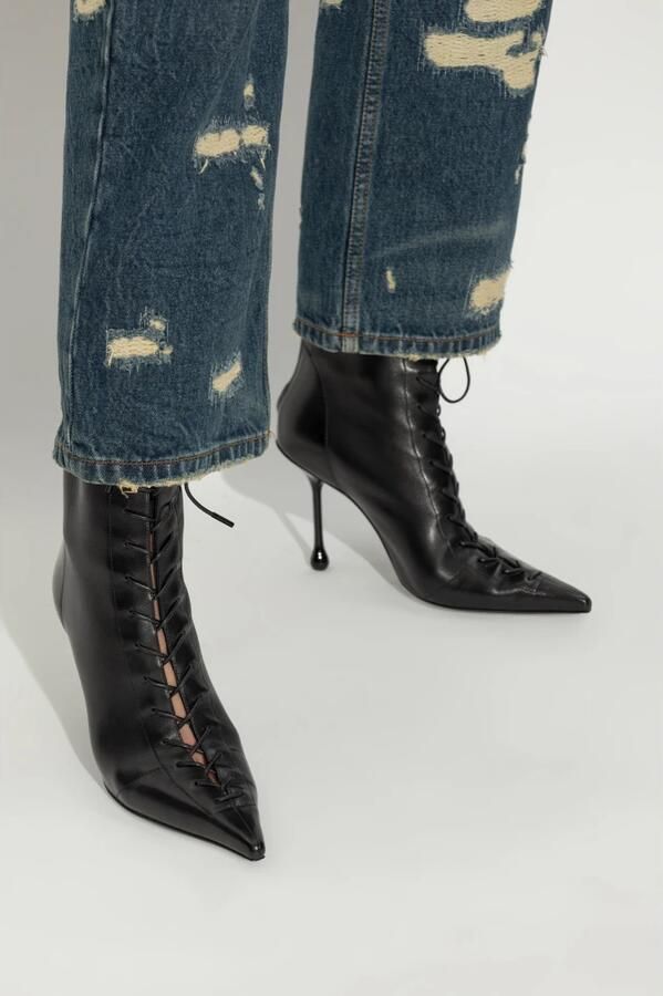 Jimmy Choo Zwarte enkellaarsjes met hak voor vrouwen Black Dames - Foto 4