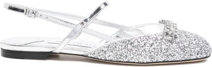Jimmy Choo Glitter Slingback Sandalen Kristalversiering