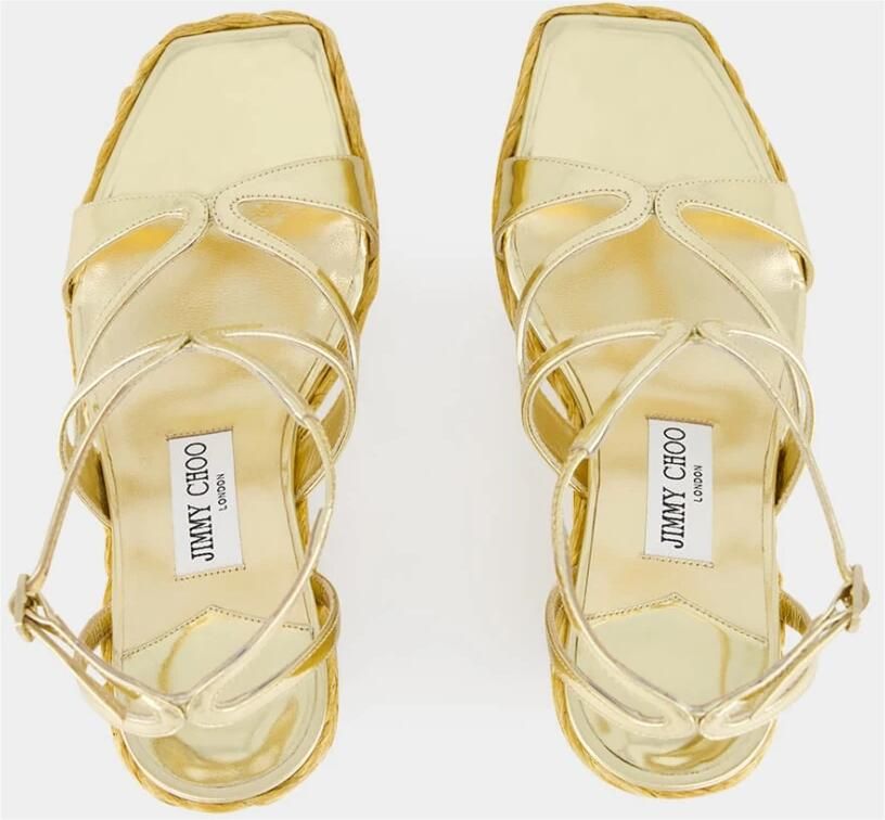 Jimmy Choo Gouden Ayla Sleehak Sandalen