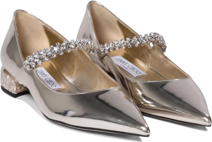 Jimmy Choo Gouden Ballerina's Elegante Leren Schoenen