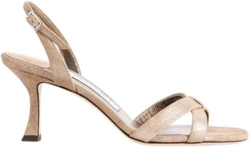 Jimmy Choo Gouden Glitter Suède Sandal