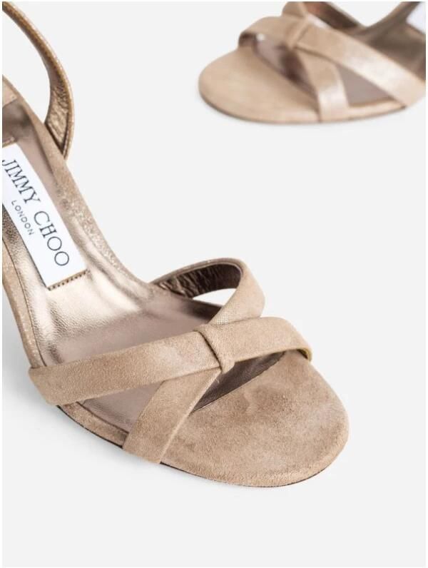 Jimmy Choo Gouden Glitter Suède Sandal - Foto 2