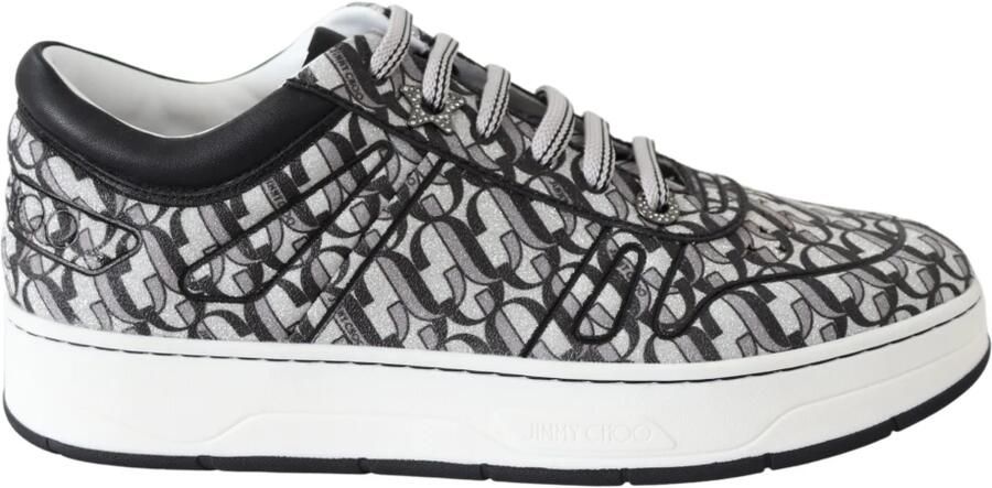 Jimmy Choo Glitter Slip-On Sneakers Zwart en Zilver Black - Foto 2