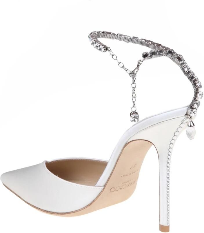 Jimmy Choo Kristal Satijnen Slingback Hakken - Foto 6