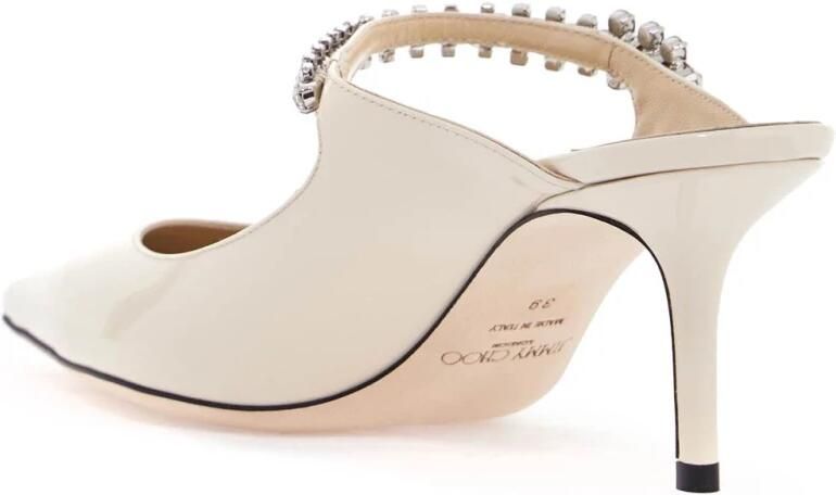 Jimmy Choo Kristal Versierde Patent Muiltjes
