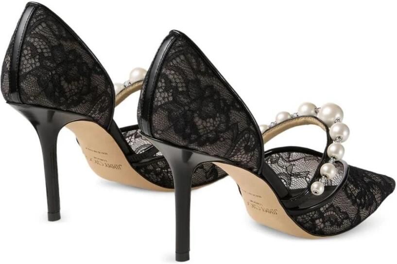 Jimmy Choo Lace Pointed-Toe Pumps with Pearl Embellish t - Foto 2