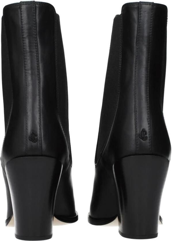 Jimmy Choo Leren enkellaarsjes met ritssluiting aan de zijkant en blokhak - Foto 2