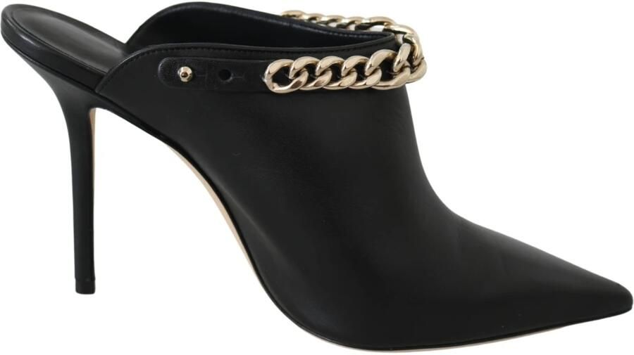 Jimmy Choo Zwarte Gouden Leren Pumps met Puntige Neus Black Dames - Foto 2