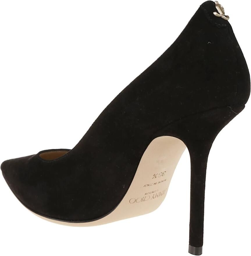 Jimmy Choo Elegante Zwarte Suède Love Pumps Black Dames