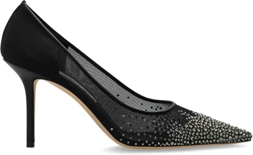 Jimmy Choo Zwarte kristalversierde hak Black Dames