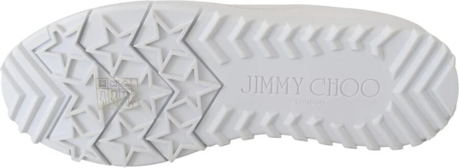 Jimmy Choo Elegante witte leren sneakers White Dames