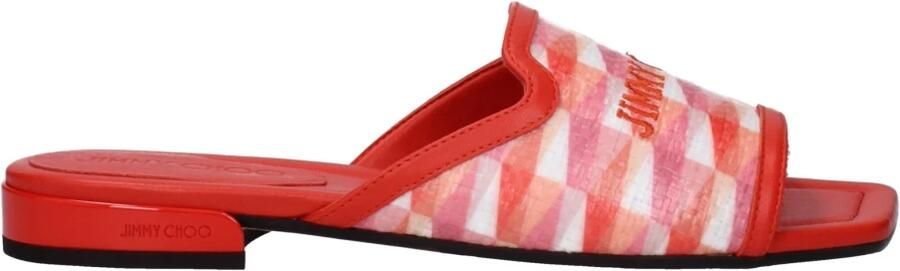 Jimmy Choo Oranje Stoffen Slippers Sandalen - Foto 2