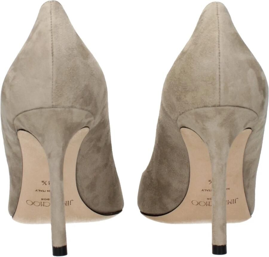 Jimmy Choo Grijze Leren Hoge Hakken Pumps