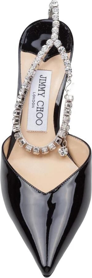 Jimmy Choo Zwarte Patentleren Kristallen Ketting Hakken Black Dames - Foto 10
