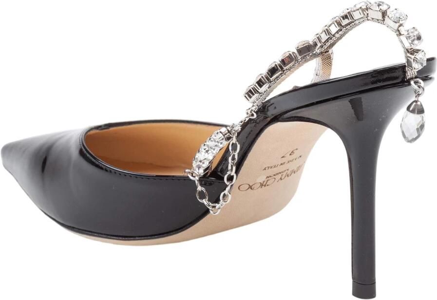 Jimmy Choo Zwarte Patentleren Kristallen Ketting Hakken Black Dames - Foto 4