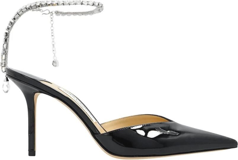 Jimmy Choo Zwarte Patentleren Kristallen Ketting Hakken Black Dames - Foto 3
