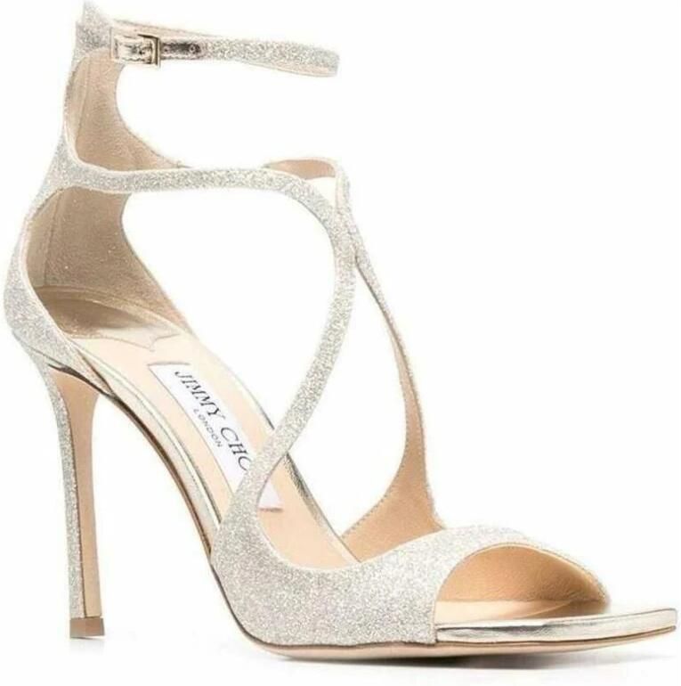 Jimmy Choo Sandalen met Glitterpoeder en Verfijnde Bandjes White Dames - Foto 2