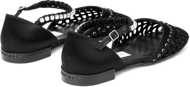 Jimmy Choo Satin Ballerina Zwart Kristal Schoenen - Foto 3